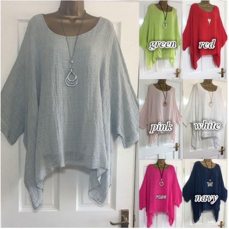 Size Plus Womens Summer T Shirt Kaftan Baggy Blouse Ladies Casual Tops Tunic