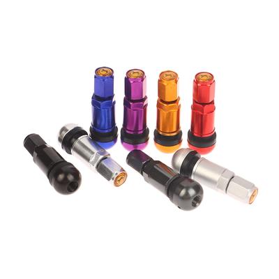 4Pcs Aluminum Alloy Car Tubeless Wheel Tyre Valve Durable Professional Car Tire Accessories Stem Round Bottom Hex Cap Car