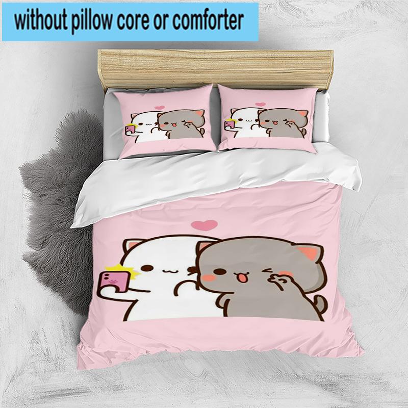 3PCS Bobo Dudu In Love  3pcs Bedding,Including 3PCS Duvet Cover And 2pcs Pillowcases Perfect for Christmas,Ideal for Bedroom, Dormitory