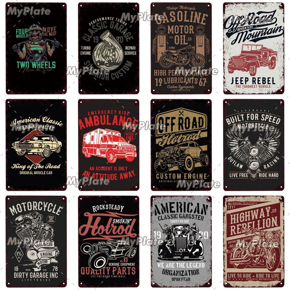 Cafe Racer Metal Sign Vintage Plaque Tin Sign Wall Decor For Garage Club Plate Crafts Ride Biker Poster Motorcycle
