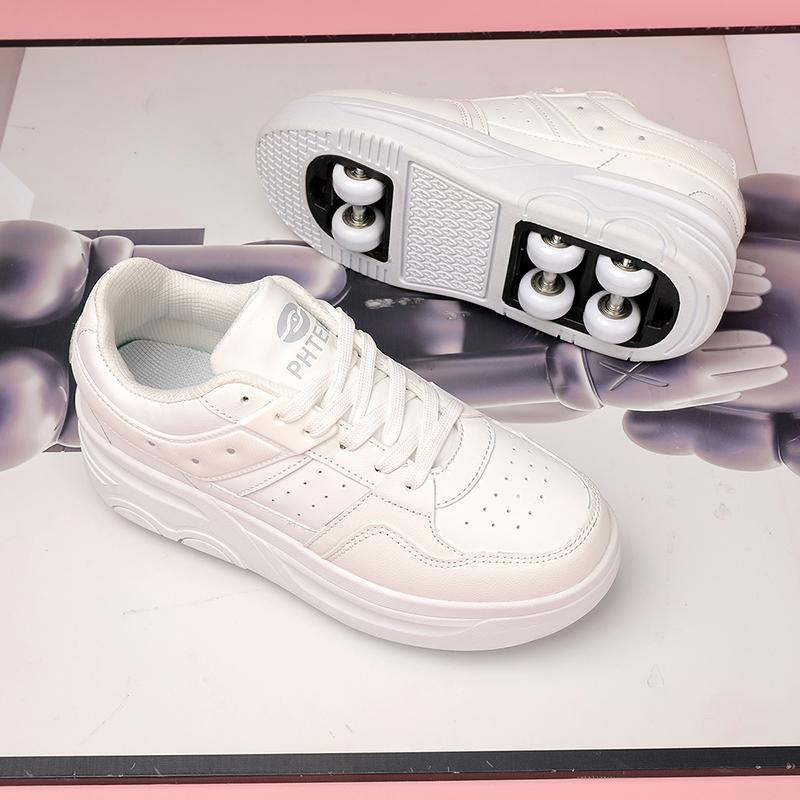 Student Roller Skates for Kids, 6-Wheeled Unisex Skates with Removable Wheels and Straps