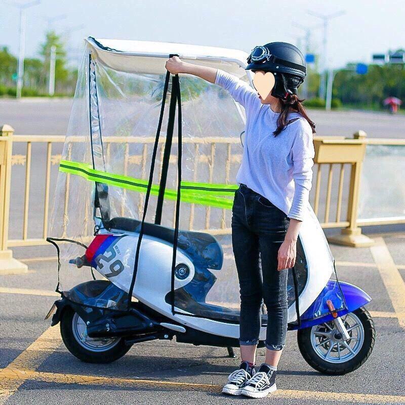 Electric Vehicle & Motorcycle Sunshade: Rainproof Canopy & Windshield for Bikes