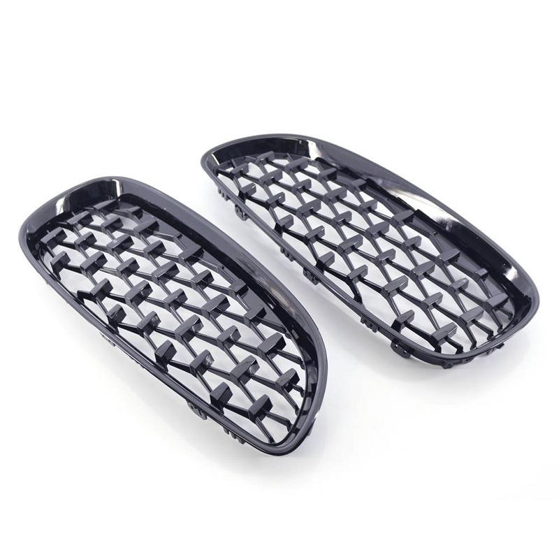 1 Pair Front Hood Single Line Grille Front Kidney Racing Grille Gloss Black 51137181547 51137181548 For BMW Z4 E89 2009-2016