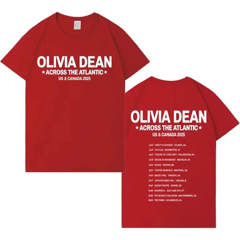Singer Olivia Dean 2025 Fashion Short Sleeve TShirt Unisex HipHop Loose Cotton Casual Comfortable TShirt Streetwear