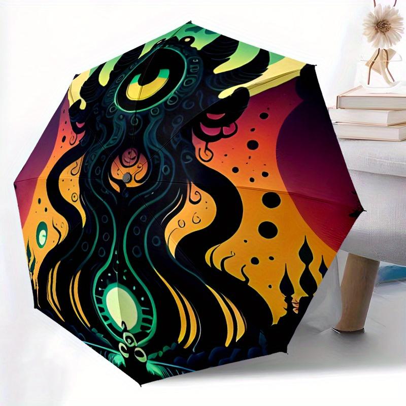 1pc Cthulhu Mythos Automatic Open/close Leisure Umbrella, 8-Rib sturdy structure, Portable Travel Umbrella, Parties, Everyday Use, Outdoor A