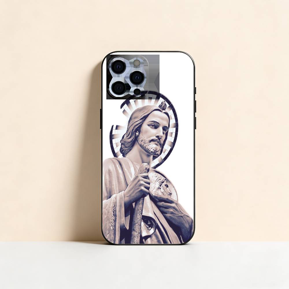 Judas the Loyal San Judas Tadeo Phone Case For iPhone 17,16,15,14,13,12,11 Plus,Pro Max,XS,Soft Silicone Black Cover iPhone14Pro
