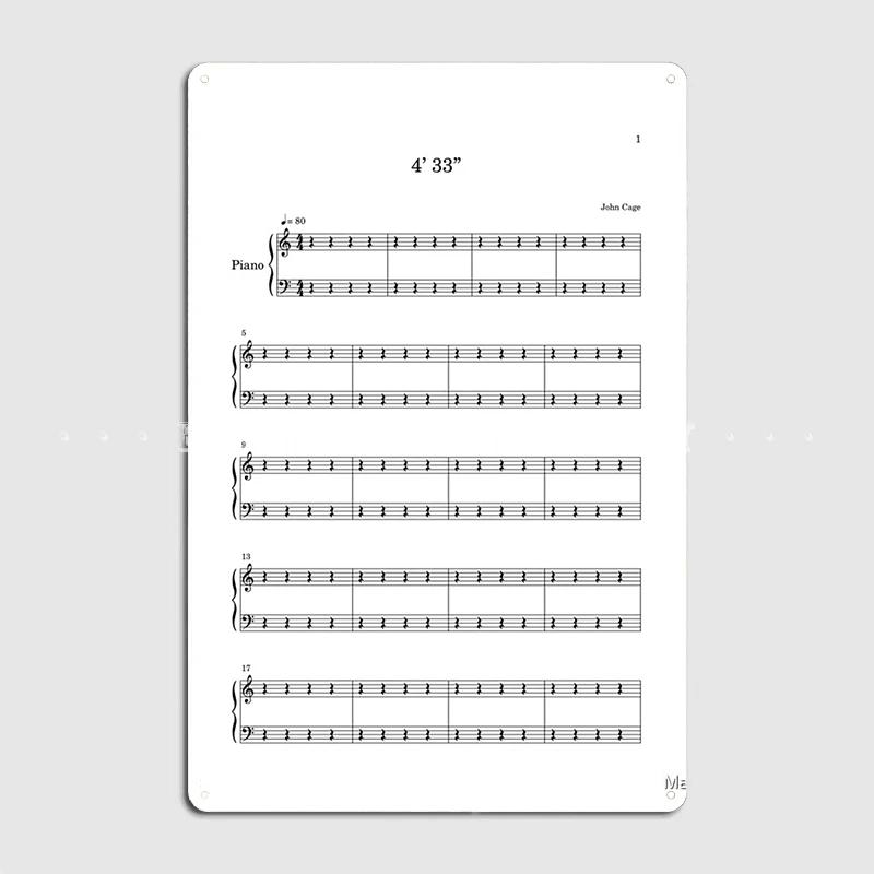

Mfoever John Cage Music Joke Poster Metal Plaque Create Living Room Wall Decor Club Party Tin Sign Poster 20x30cm（7.8x11.8inch）