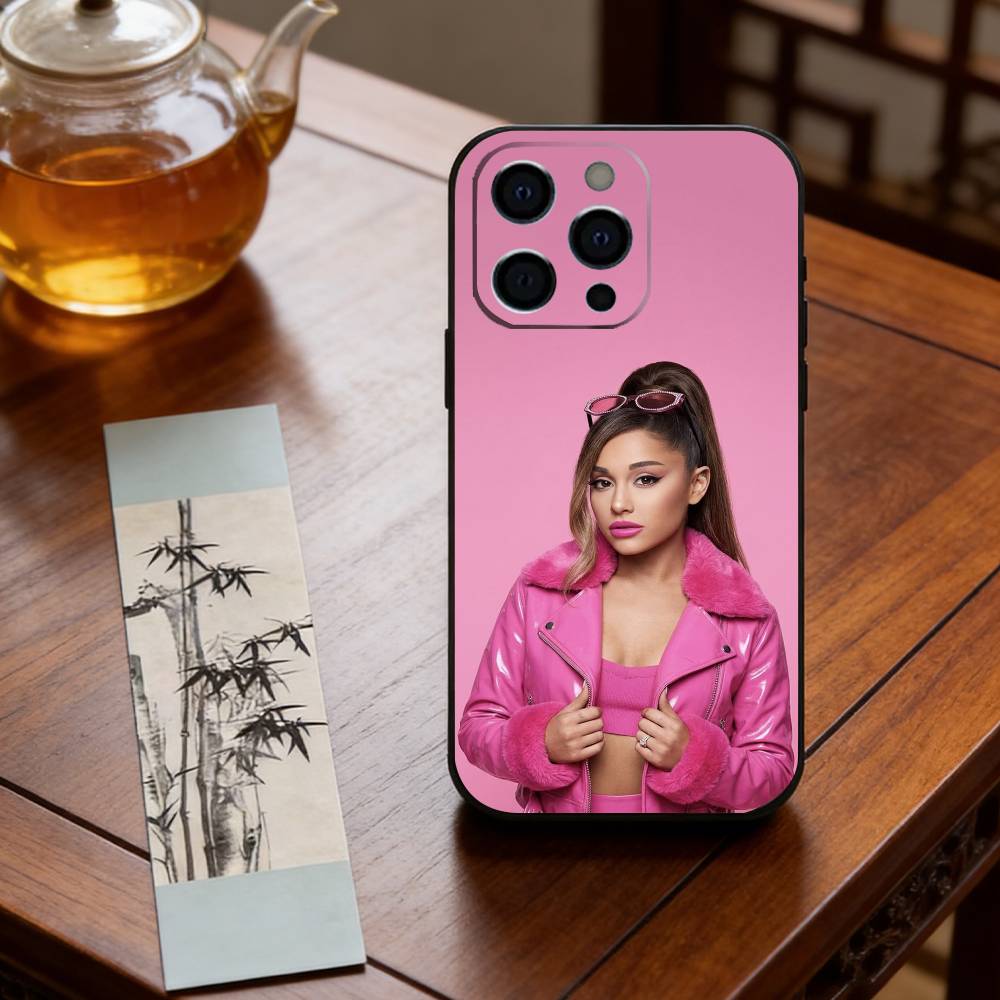 Ariana Grande  Phone Case For iPhone 17,16,15,14,13,12,11 Plus,Pro Max,XS,Soft Silicone Black Cover