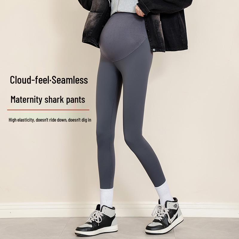 Maternityleggings i stora storlekar: Smalnande Höst/Vinter Byxor med Hajmage-stöd och Sammet