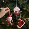 DIY Decor Cartoon Santa Claus Pendant Red&White Hanging Painted Ornaments  Xmas