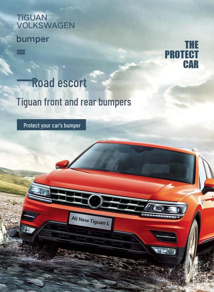 Fits 13 Tiguan models: front/rear bumpers; 15 models: front bumper guard; 16-18 models: front/rear bumper guards.
