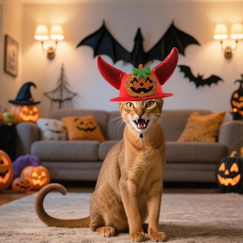 Halloween Pet Horns Adjustable Devil Costume Party Hats for Cats & Dogs 2026 Funny Satanic Accessory for Trick Or Treat