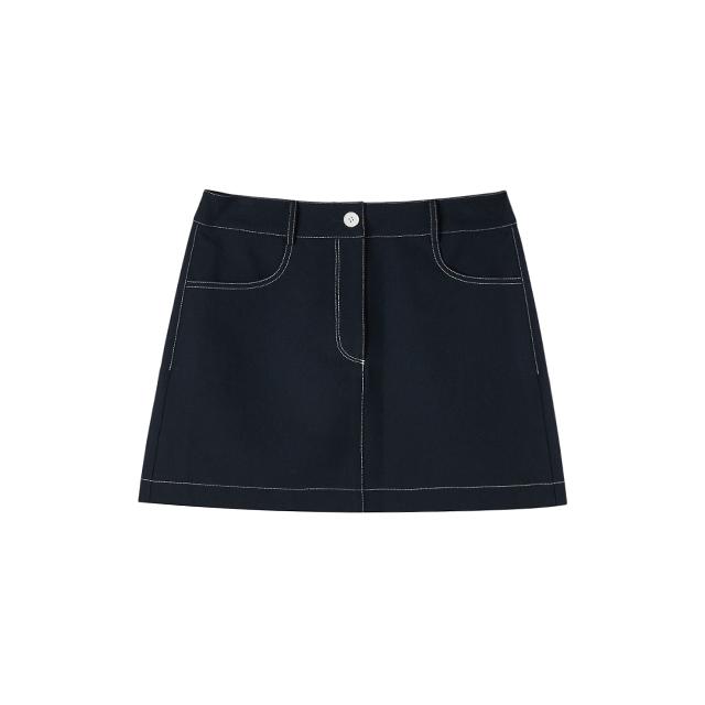 Rap Contrast Stitch Point Skirt Aq2Ws571
