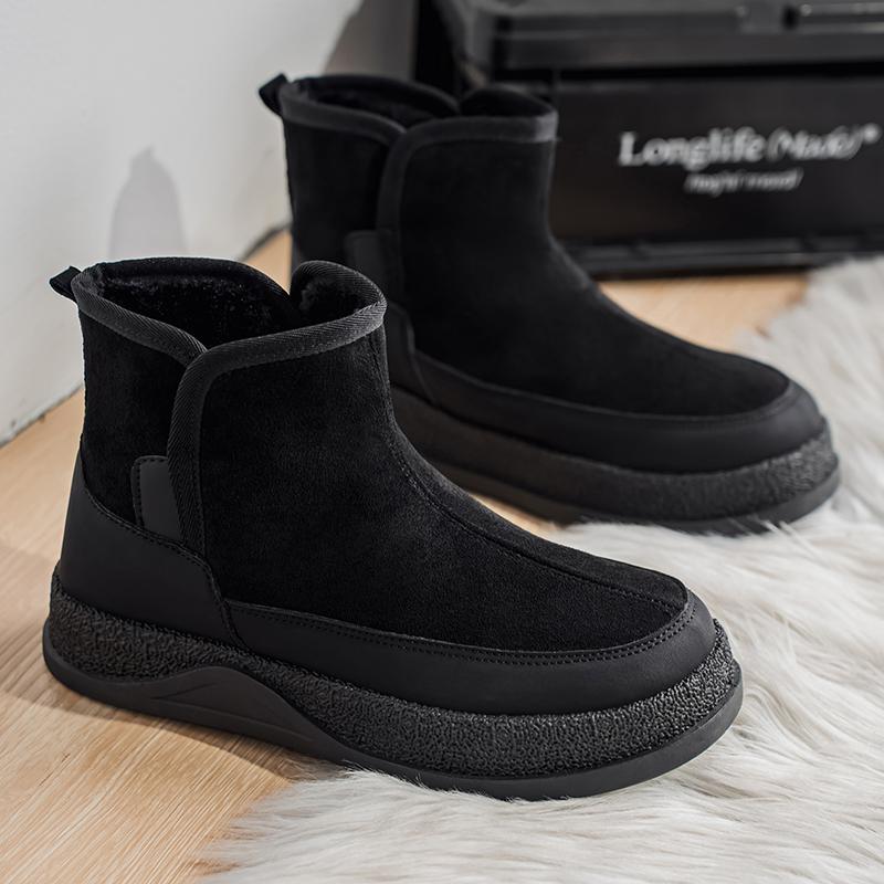 

new student ins Korean version warm casual shoes cotton shoes Velvet high top snow boots for women winter 44 чорний