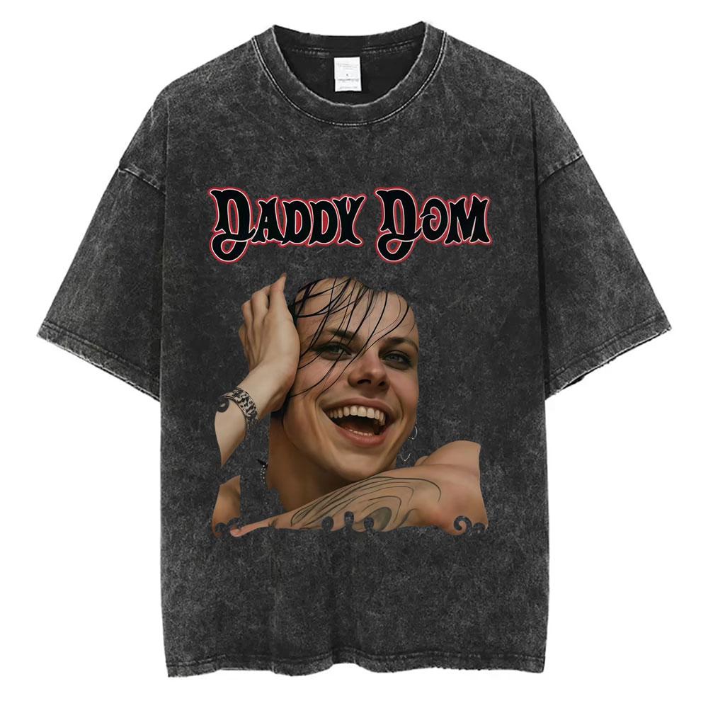 Gewaschenes Vintage Rockmusiker Yungblud Tour T-Shirt Herren Damen Retro Mode T-Shirt Männlich Lässig Übergroße T-Shirts Streetwear