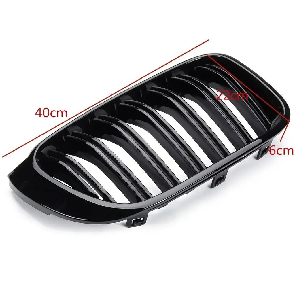 Glossy Black Front Bumper Kidney Grille Grill Hood Mesh Double Line For BMW X3 X4 F25 F26 2014-2017 Front Grille Racing Grills