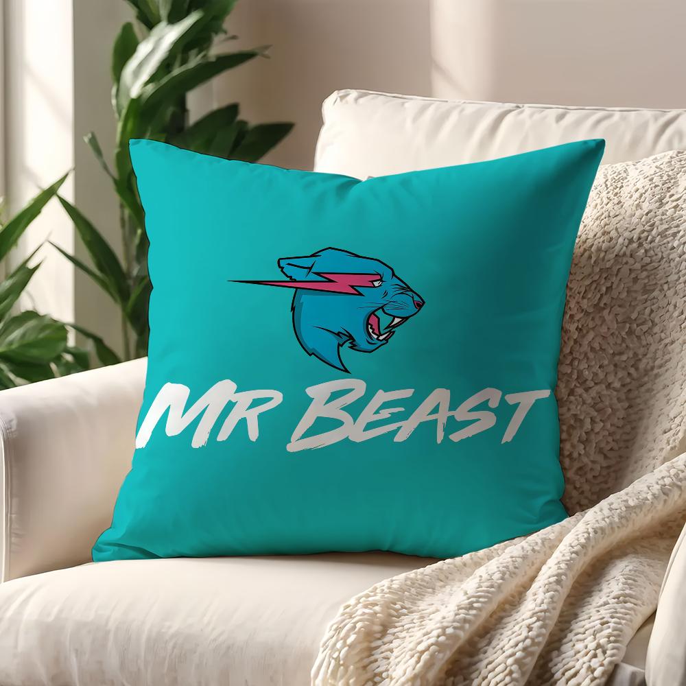 Logo MMrBeastS Cushion Cover For Pillow Printing Sofa Decoration Home Car Room Coffee Shop Office Nordic Simplicity