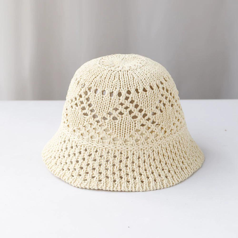 Women Bucket Hat Summer Hollow Out Thin Breathable Sun Hat Female Beach Panama Cap Fold Outdoor Japanese Lesure Fishierman Cap
