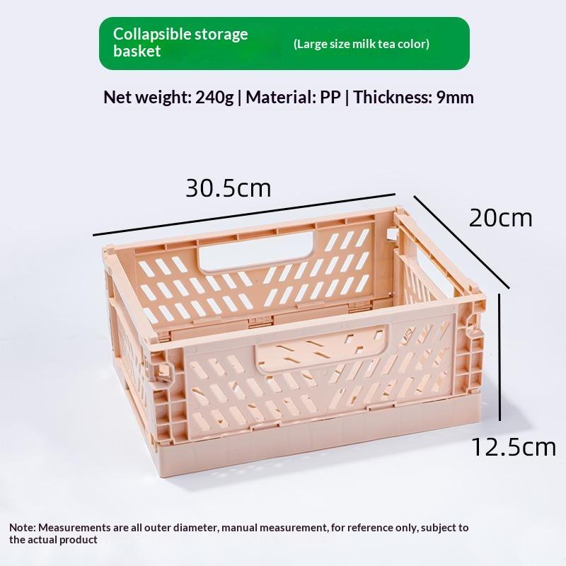1Pcs Mini Foldable Storage Basket, Home Desktop Clutter Organizer Box, Portable Multi-Functional Solid Color Storage Basket