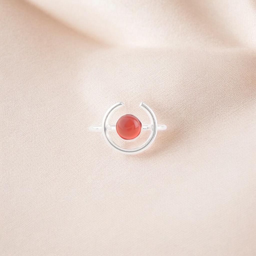 Carnelian Gemstone Ring 925 Sterling Silver Handmade Jewelry For Thanksgiving RR-54-31