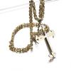 Christ Cross Pendant Necklace For Men Women Silver Gold Color Stainless Steel Byzantine Mens Chain Necklaces