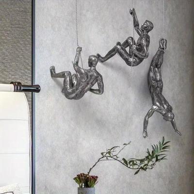 1Pc American Retro Industrial Style Climbing Figure Background Wall Decoration Pendant