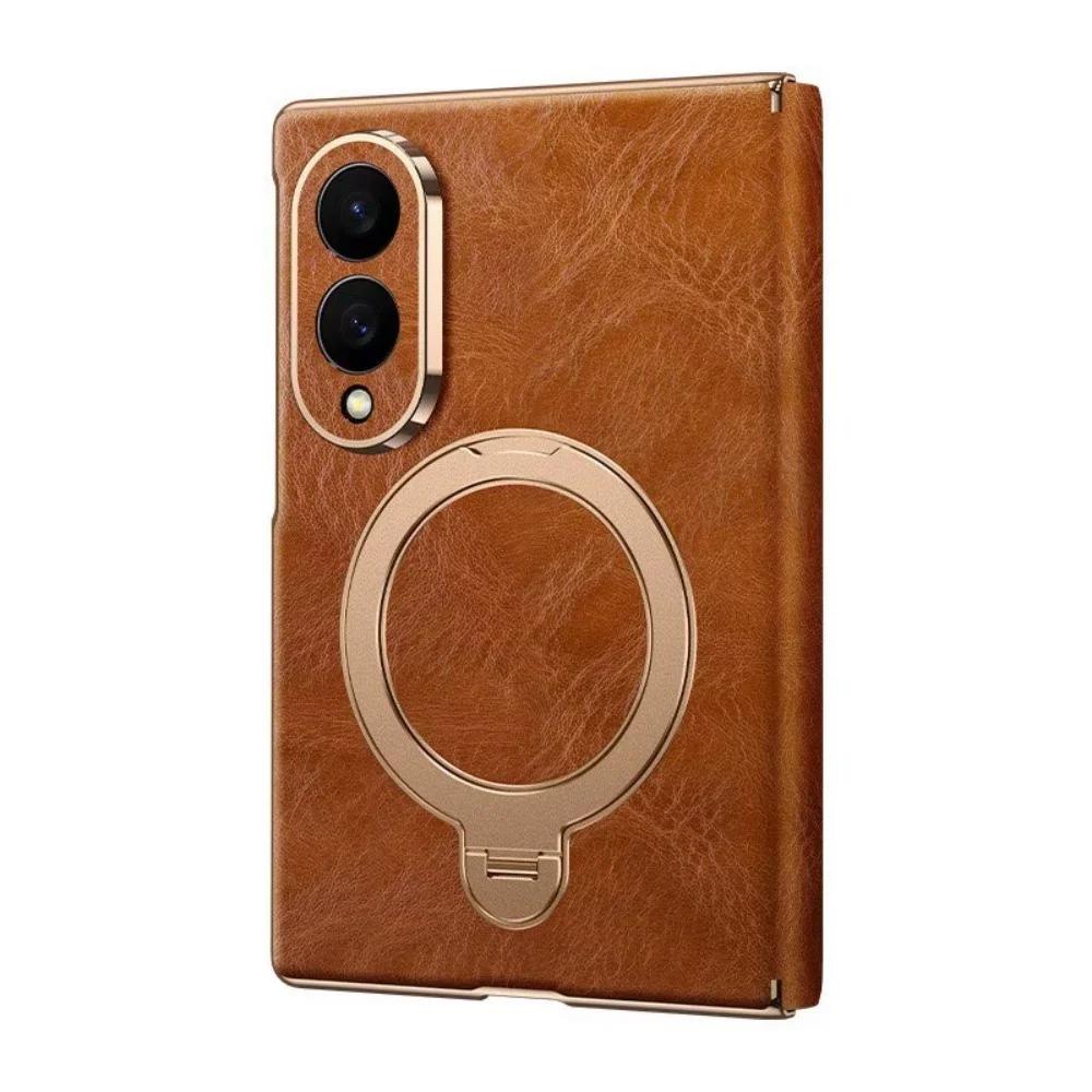 Pro Samsung Galaxy Z Fold8 Fold 8 Široký Ultra Originální Kožený Flip Pouzdro Retro Voskovaná Kůže Luxusní Hovězí Kůže Stojan Kryt Telefonu pro Fold8
