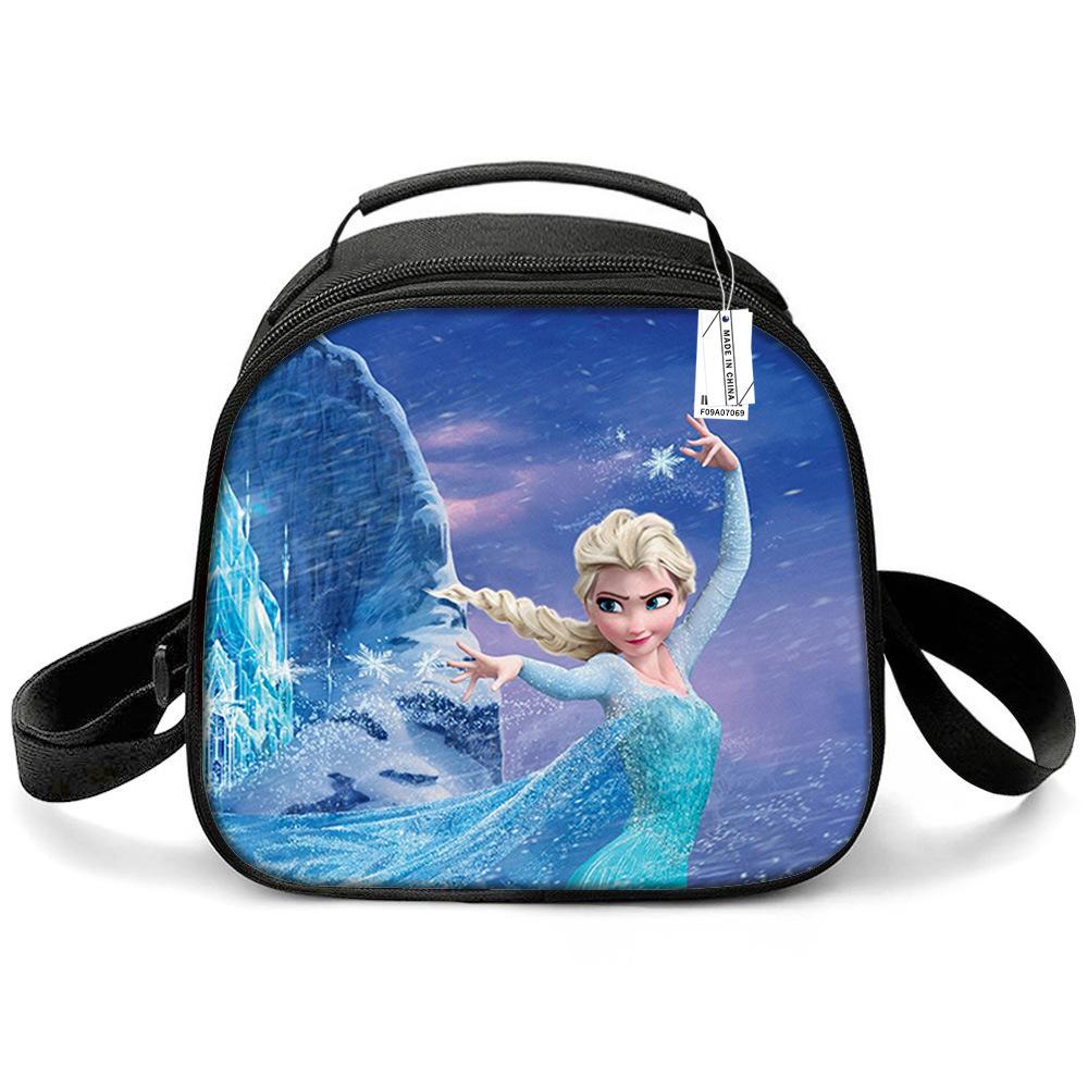Princess Elsa Cartoon Cute Lightweight Small Meal Bag Elementary School Lunch Box Bento Bag Student Lunch Box