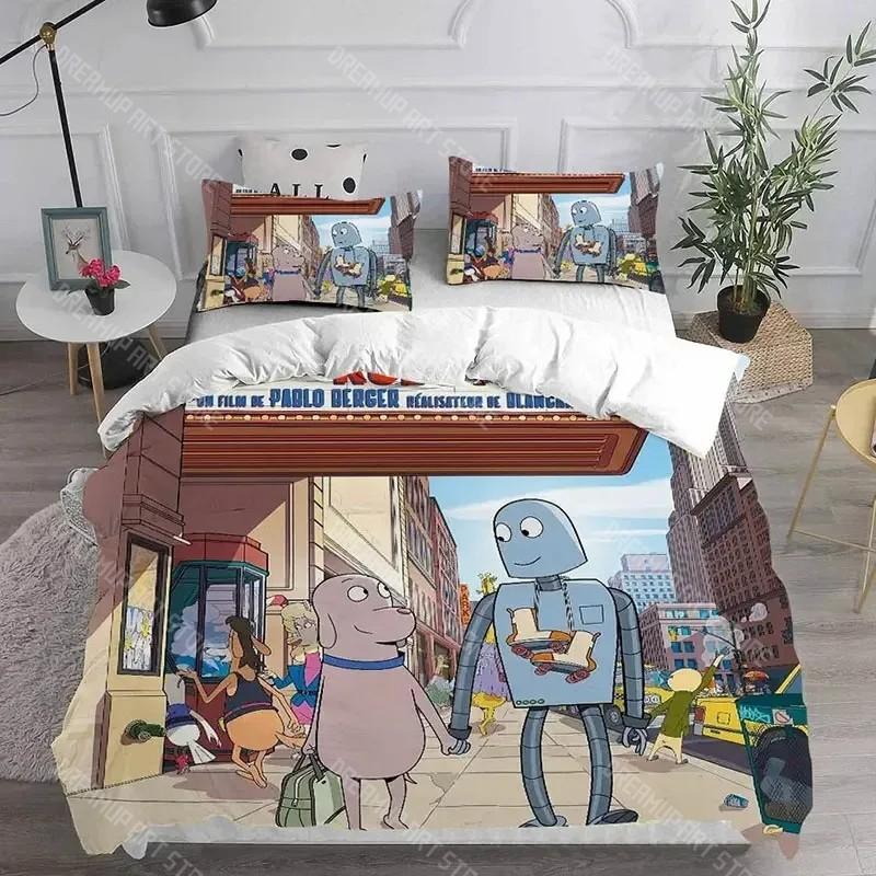 Cartoon Robot Dreams Bettwäschesets Steppdecke Tagesdecke Bettbezug Kissenbezugsets Kinder Erwachsenengröße Heimtextilien