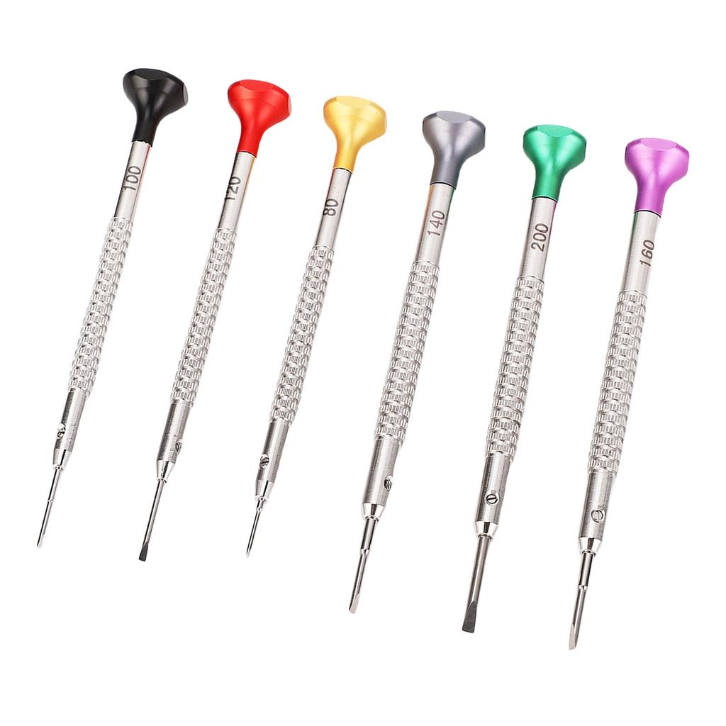6Pcs Watch Repair Screw Driver Set Professional Mini Tool Kit Stainless Steel and S2 Alloy Steel