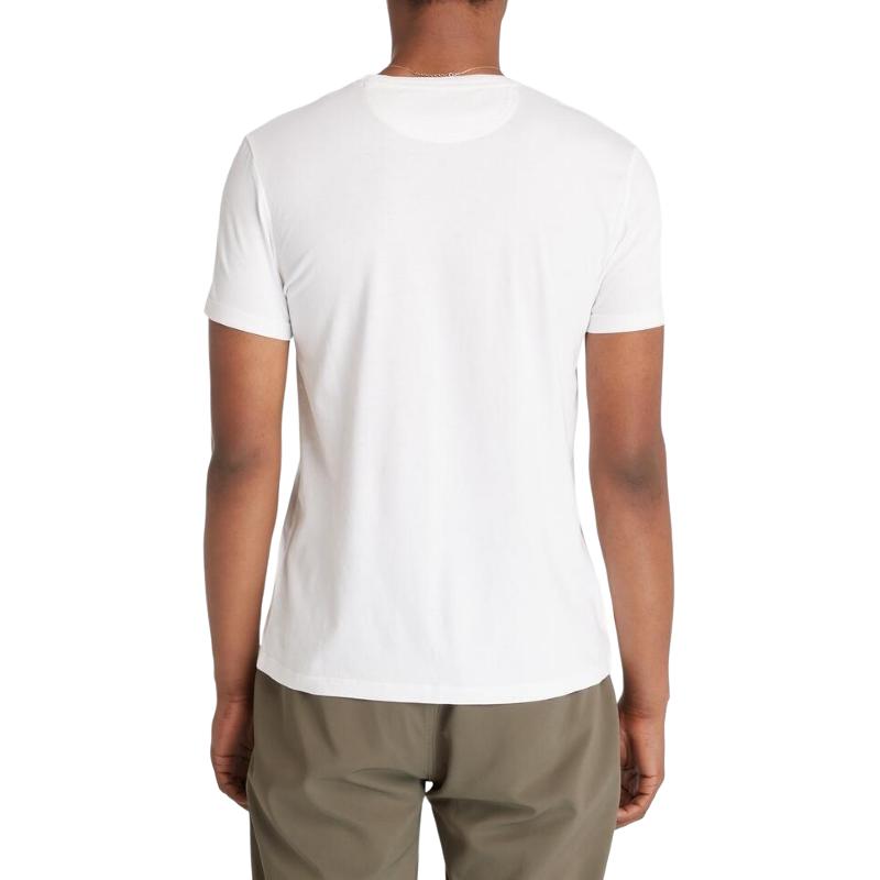 Timberland T-Shirts Men's White Crew Neck Moderate A2EKJ-100
