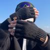 Fingerless Winter Half Fingerless Cycling and Driving Thickened Wool Knitted Fingertips To Protect Against Cold and Keep Warm