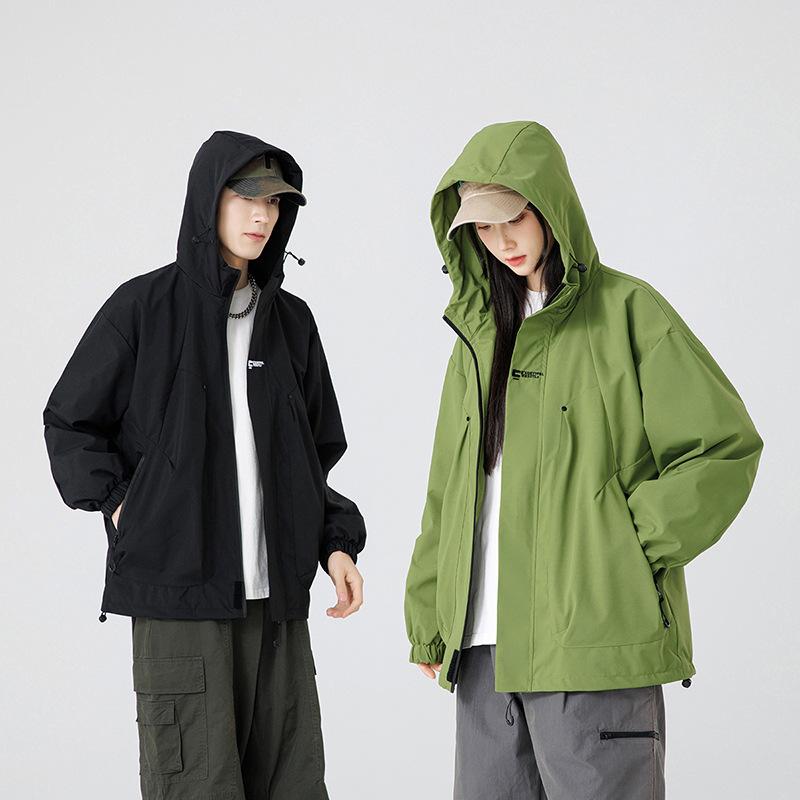 American Jacket Men's Spring and Autumn Mountain Outdoor Leisure Mountaineering Suit Loose Work Hooded Jacket
