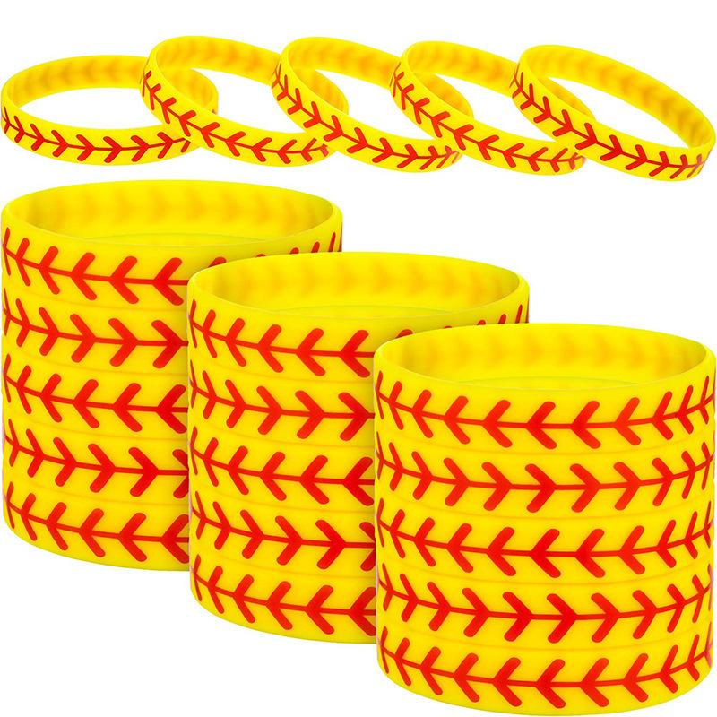 Ballspiele Themenparty Geschenke Gummiarmband Fußball Basketball Rugby Baseball Softball Volleyball Hockey Silikonarmbänder