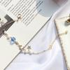 Moon Star Charm Faux Pearl Beads Bracelet Women Bangle Jewelry Gift