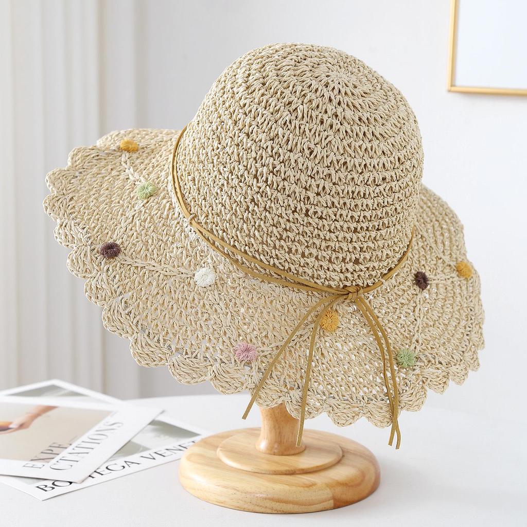 Women's Large Brim Foldable Breathable Straw Sun Hat for Summer Travel & Vacation