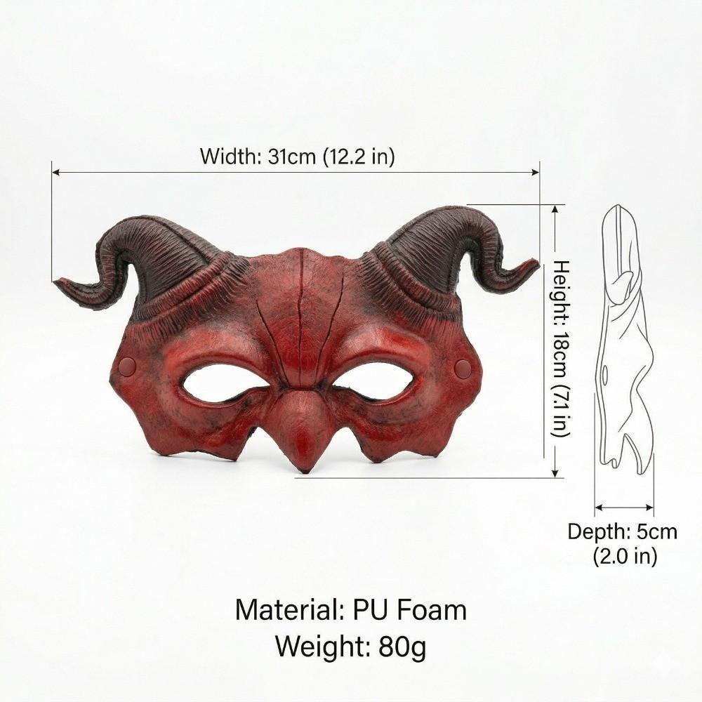 Cosplay Party Horned Devil Mask Pu Foam Festival Party Mask Creative Half Face Mask  Halloween