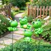 Colorful Frog Ornaments for Potted Plants Garden Stakes, Waterproof Resin Miniature Ornaments, Cute Figurines, Succulents Decorative Stakes