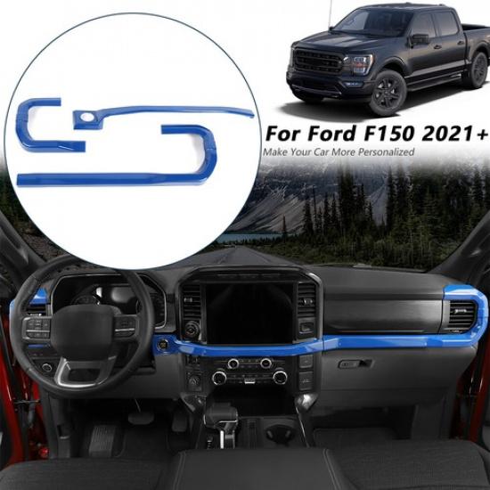 Blue Center Console Dashboard Cover Trim Strips For Ford F150 + Accessories