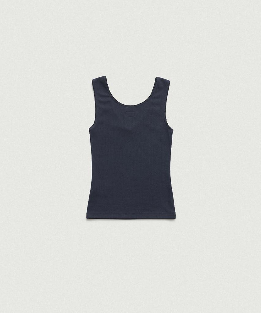 Deobanes Lois Ribbed Logo Tank Top_Navy