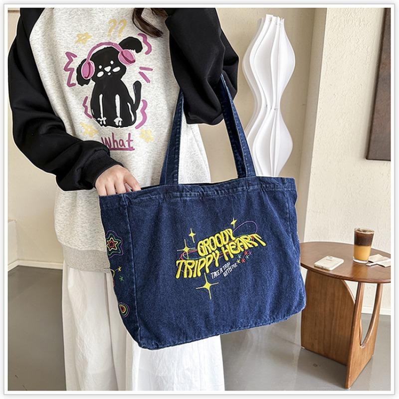 New Fashion Denim Bag Ladies Casual Shoulder Bag Large Capacity Versatile Tote Bag