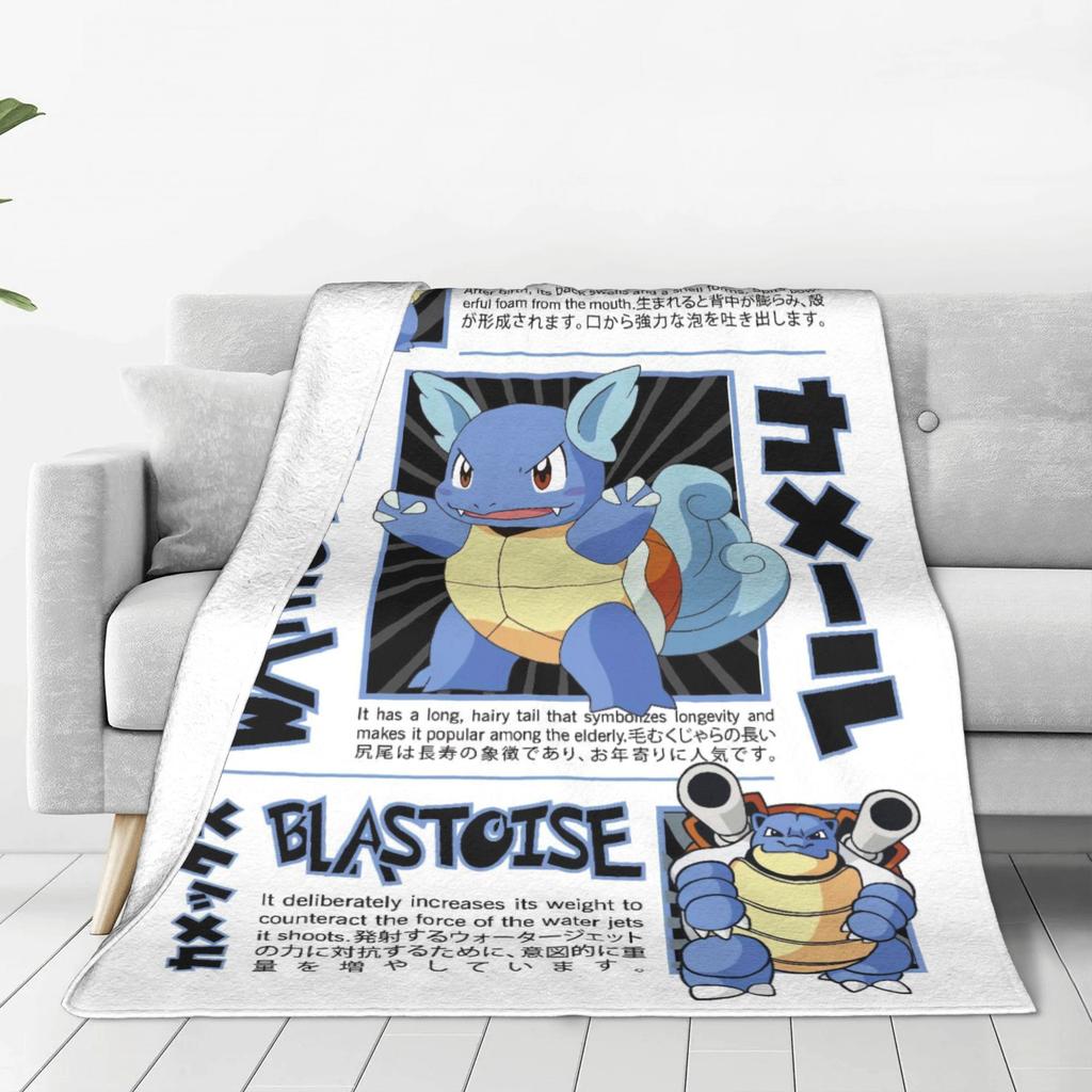 Warm BlanketKids Adult Decorative Pokemon Sauirtle Evolucion Bedding Throws  Flannel Bedspread For Street Trend Sofa Bed Cover