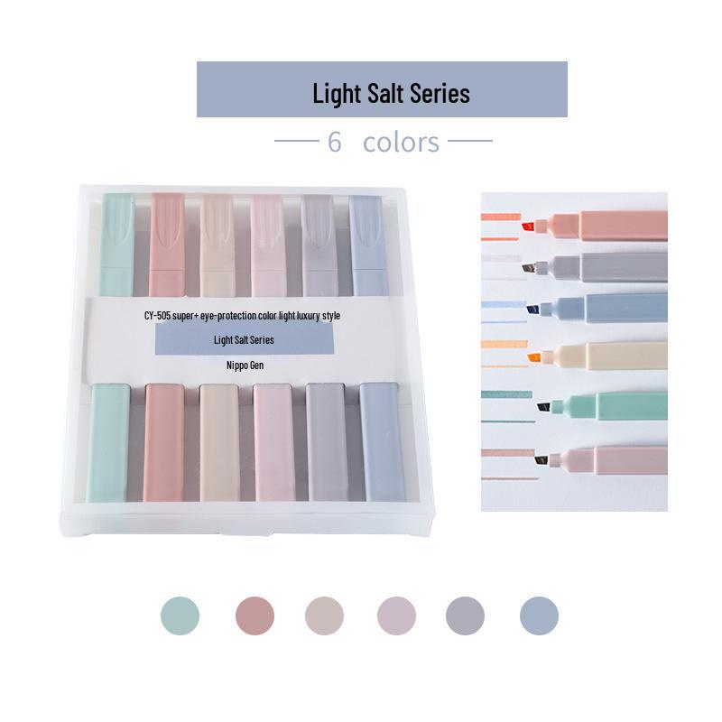 Creative 6-Color Soft Tip Highlighter Set for Journaling and Students