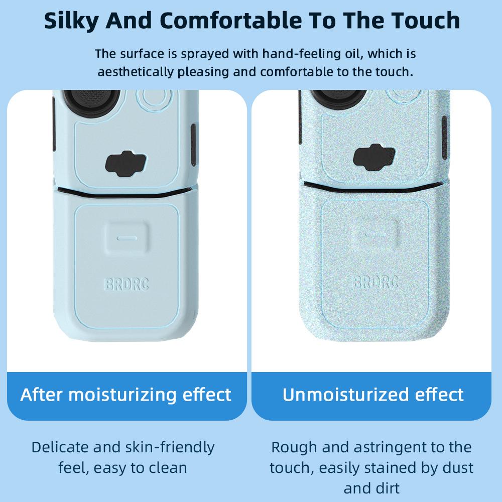 BRDRC Pocket 3 Silicone Cover Soft Silicone Protective Case Lens Protector Sleeve Handle Shell for DJI OSMO Pocket 3 Accessorise
