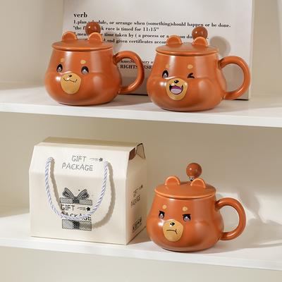 Tazza in Ceramica Creativa a Fumetti con Coperchio Alto Valore per la Casa di Coppia Tazza per Acqua Scatola Regalo Souvenir Tazza Stile Ins