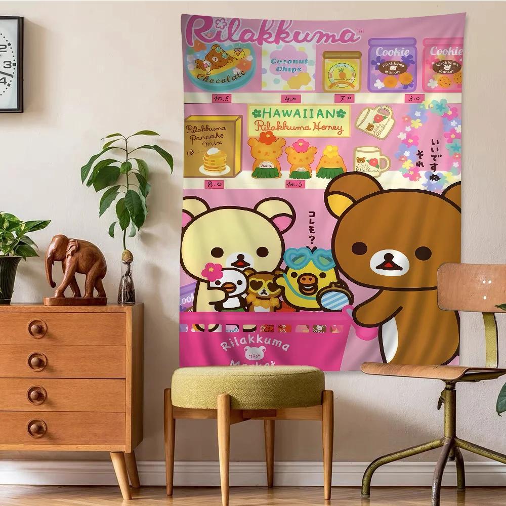 Japan Anime Cute Cartoon Rilakkuma Hanging Bohemian Tapestry Bohemian Wall Tapestries Mandala Kawaii Room Decor