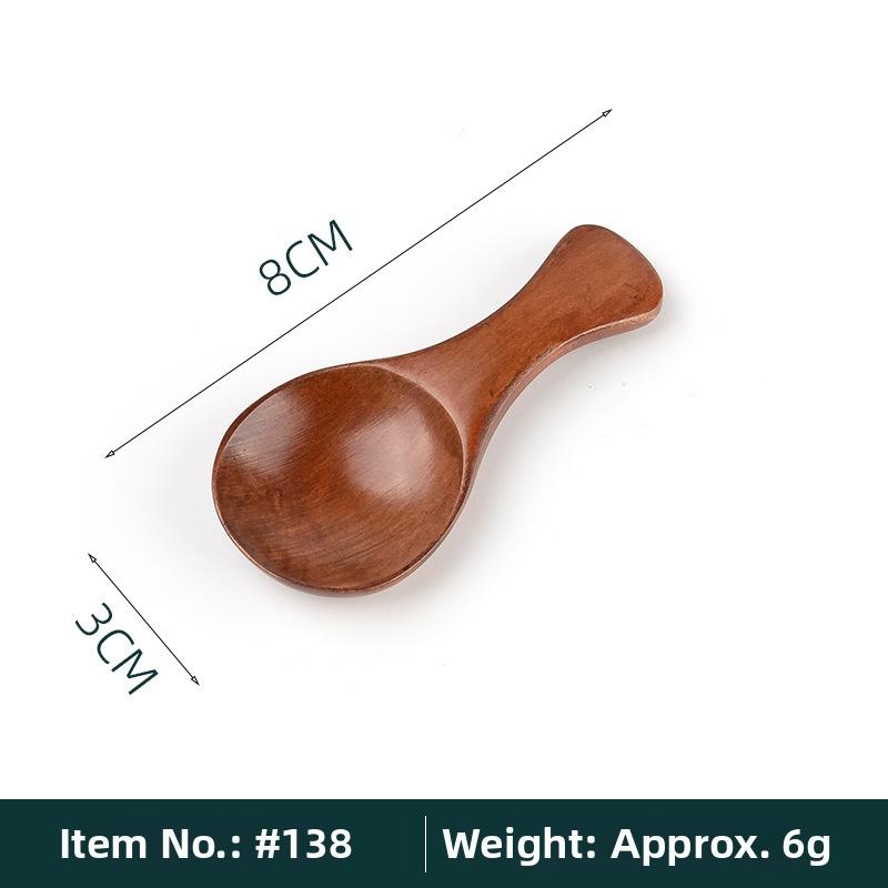 5Pcs Mini Wooden Spoons Small Kitchen Spice Condiment Spoon Sugar Tea Coffee Scoop Short Handle Wood Kids Spoon Kitchen Gadgets