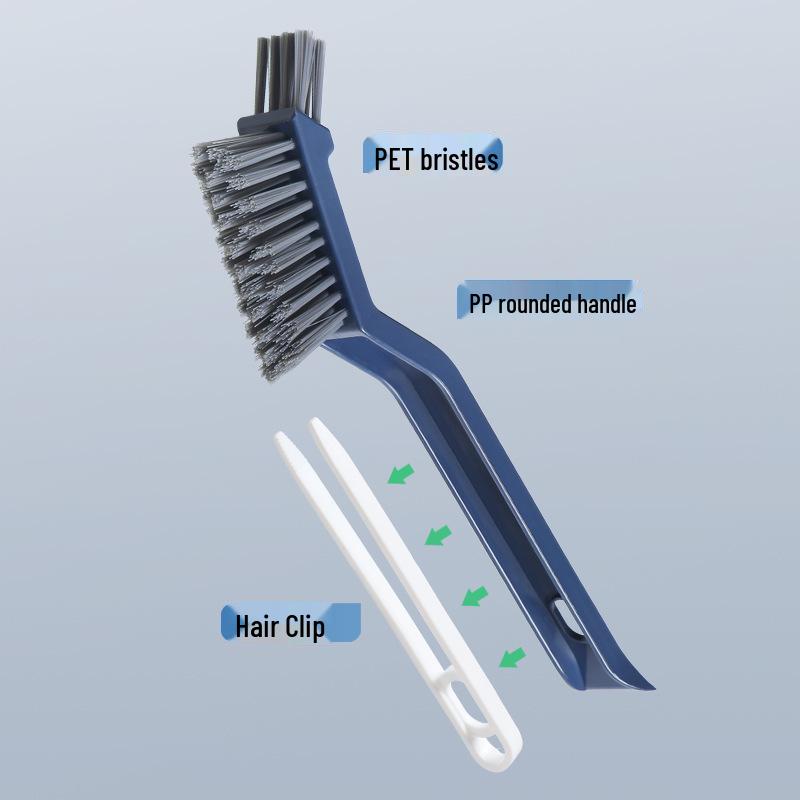 3-in-1 Plastic Bathroom Cleaning Brush: Floor, Gap, and Toilet Bristle Brush