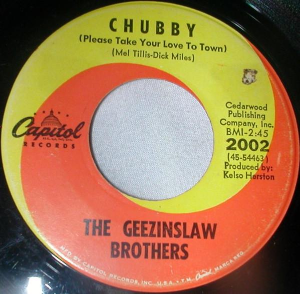 

7inch Record GEEZINSLAW BROTHERS - Chubby 2002 Capitol Records US Folk Used