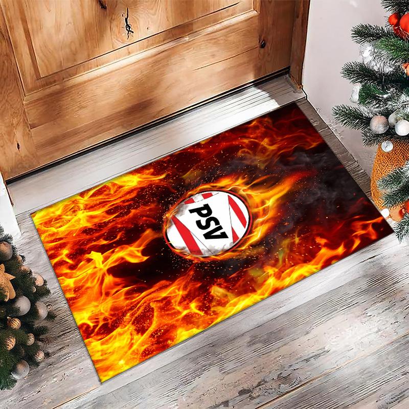 PSV Eindhoven FC Soccer Football Pattern Soft Area Rug Non Slip Indoor Floor Carpet Sports Decor Mat for Bedroom